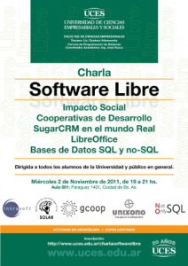 Afiche y flyer Charla Software Libre en UCES